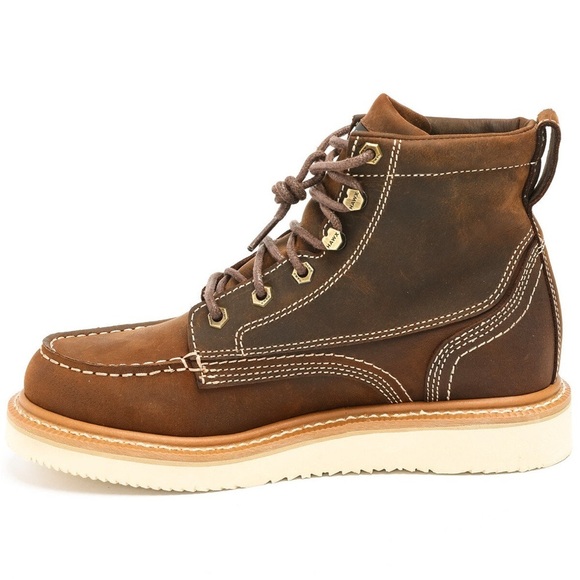 Hawx Men’s 6" Grade Comp Moc Toe Work Boots, Brown Leather, Size 7D, NWT - Picture 3 of 15